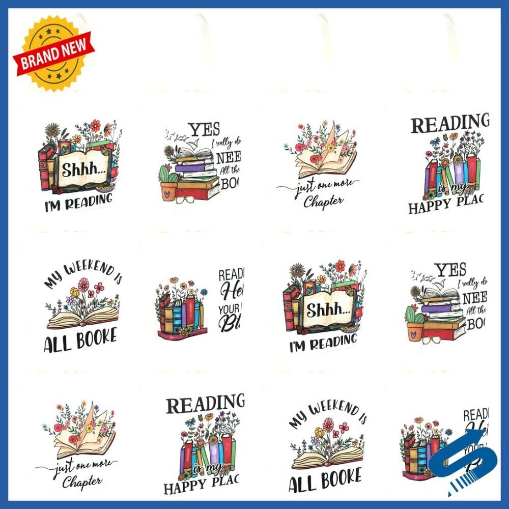 Canvas Tote Bags Set Book Lovers Gift Mini Reusable Sustainable Practical